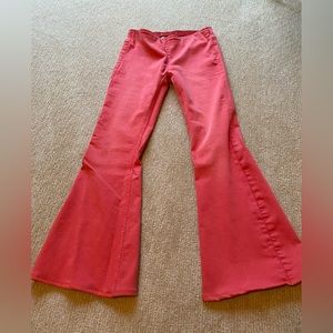 Free people coral flare pants